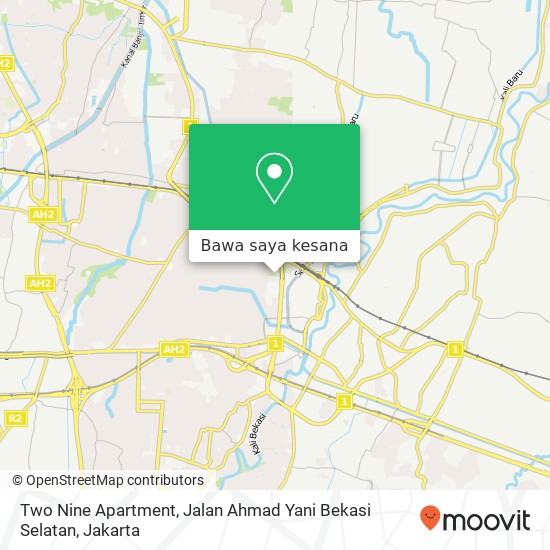 Peta Two Nine Apartment, Jalan Ahmad Yani Bekasi Selatan