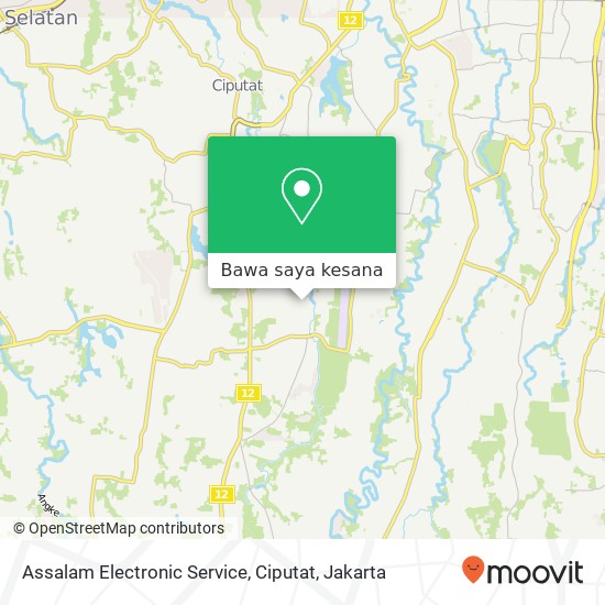 Peta Assalam Electronic Service, Ciputat