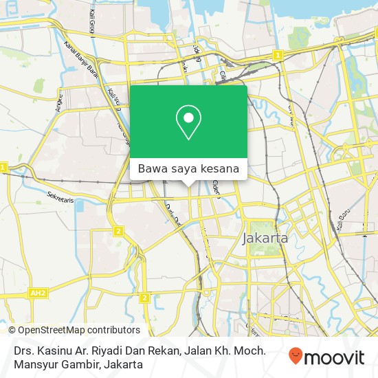 Peta Drs. Kasinu Ar. Riyadi Dan Rekan, Jalan Kh. Moch. Mansyur Gambir