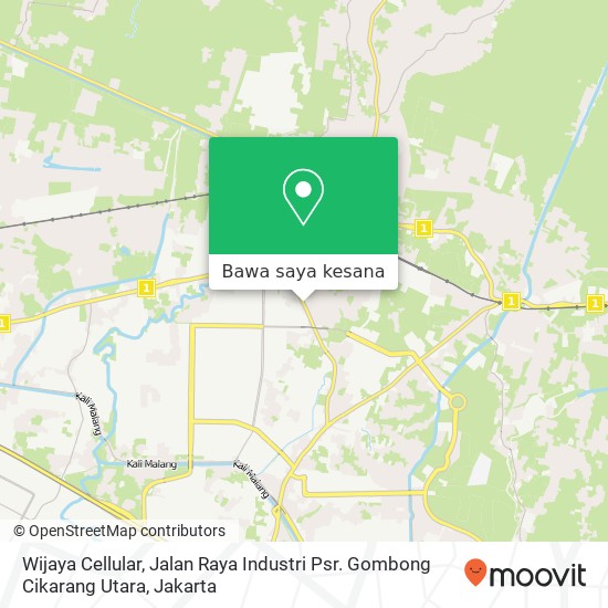 Peta Wijaya Cellular, Jalan Raya Industri Psr. Gombong Cikarang Utara