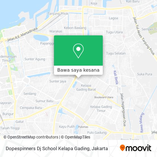 Peta Dopespinners Dj School Kelapa Gading