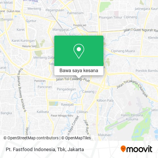 Peta Pt. Fastfood Indonesia, Tbk
