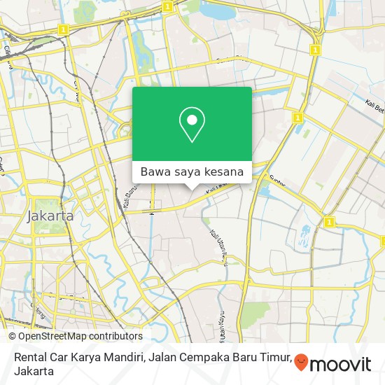 Peta Rental Car Karya Mandiri, Jalan Cempaka Baru Timur