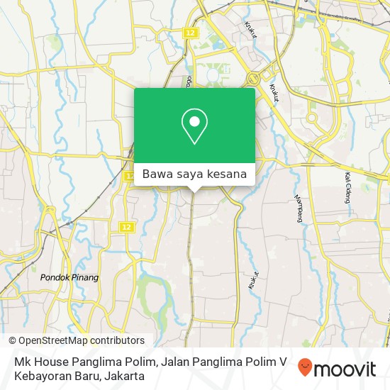 Peta Mk House Panglima Polim, Jalan Panglima Polim V Kebayoran Baru