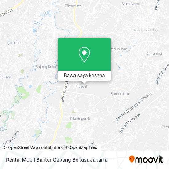 Peta Rental Mobil Bantar Gebang Bekasi