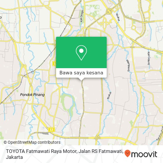 Peta TOYOTA Fatmawati Raya Motor, Jalan RS Fatmawati