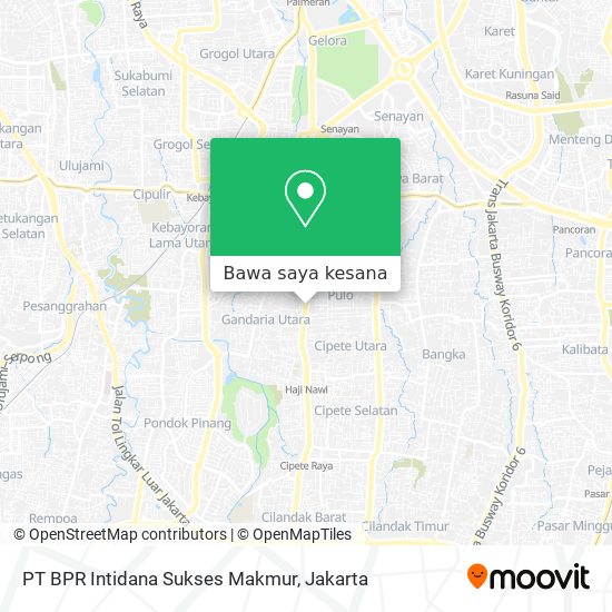 Peta PT BPR Intidana Sukses Makmur