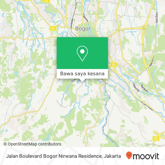 Peta Jalan Boulevard Bogor Nirwana Residence