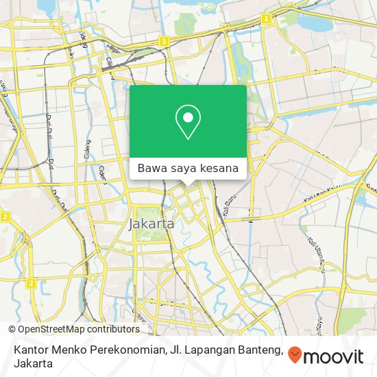 Peta Kantor Menko Perekonomian, Jl. Lapangan Banteng
