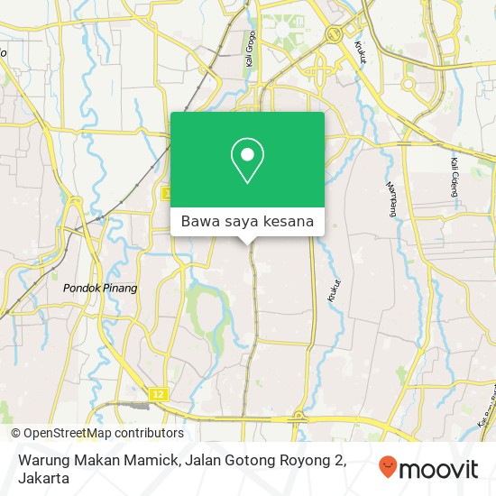 Peta Warung Makan Mamick, Jalan Gotong Royong 2