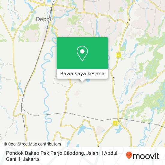 Peta Pondok Bakso Pak Parjo Cilodong, Jalan H Abdul Gani II