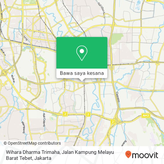 Peta Wihara Dharma Trimaha, Jalan Kampung Melayu Barat Tebet