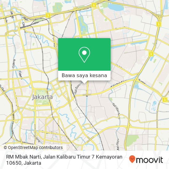 Peta RM Mbak Narti, Jalan Kalibaru Timur 7 Kemayoran 10650