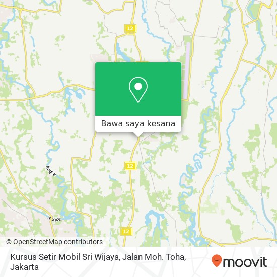 Peta Kursus Setir Mobil Sri Wijaya, Jalan Moh. Toha