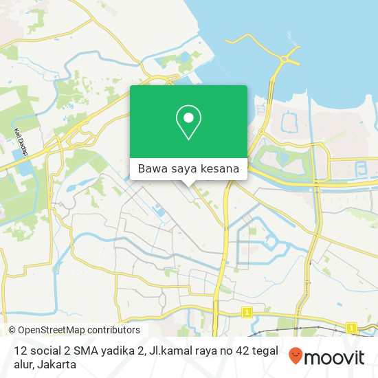 Peta 12 social 2 SMA yadika 2, Jl.kamal raya no 42 tegal alur