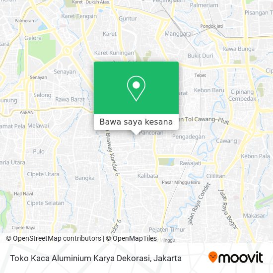 Peta Toko Kaca Aluminium Karya Dekorasi