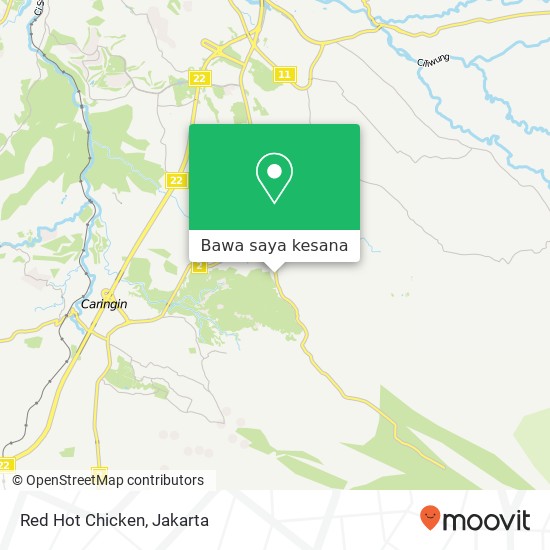 Peta Red Hot Chicken, Jalan Pancawati Caringin