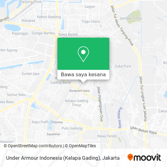 Peta Under Armour Indonesia (Kelapa Gading)