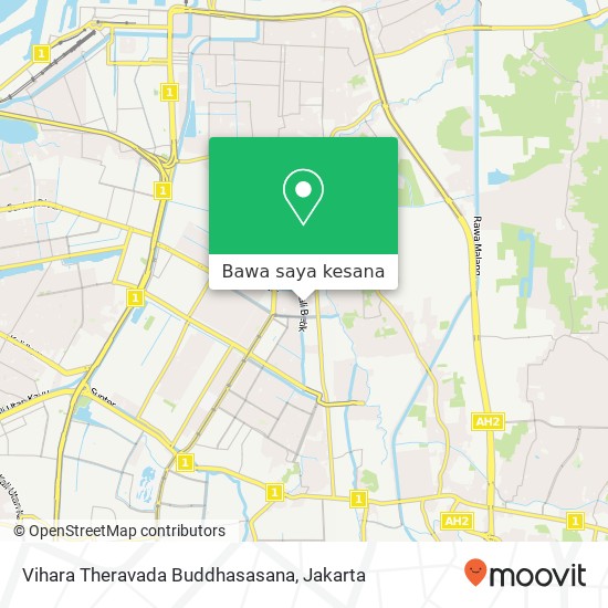 Peta Vihara Theravada Buddhasasana, Jalan Kelapa Nias Timur 2 Kelapa Gading