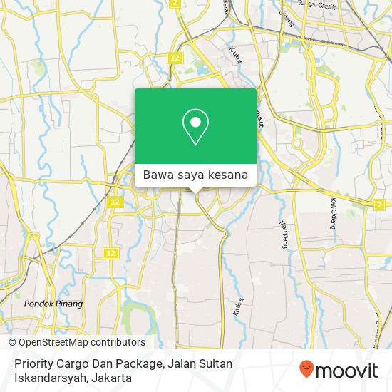 Peta Priority Cargo Dan Package, Jalan Sultan Iskandarsyah