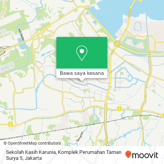 Peta Sekolah Kasih Karunia, Komplek Perumahan Taman Surya 5