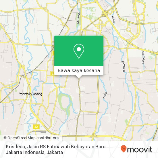 Peta Krisdeco, Jalan RS Fatmawati Kebayoran Baru Jakarta Indonesia