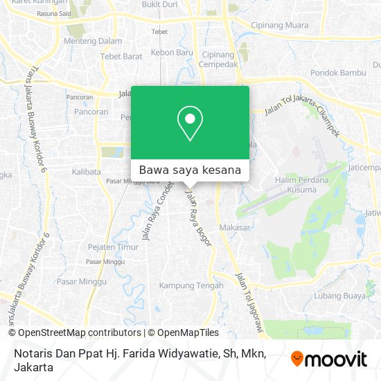 Peta Notaris Dan Ppat Hj. Farida Widyawatie, Sh, Mkn