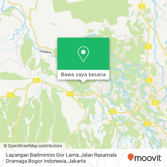 Peta Lapangan Badminton Gor Lama, Jalan Rasamala Dramaga Bogor Indonesia