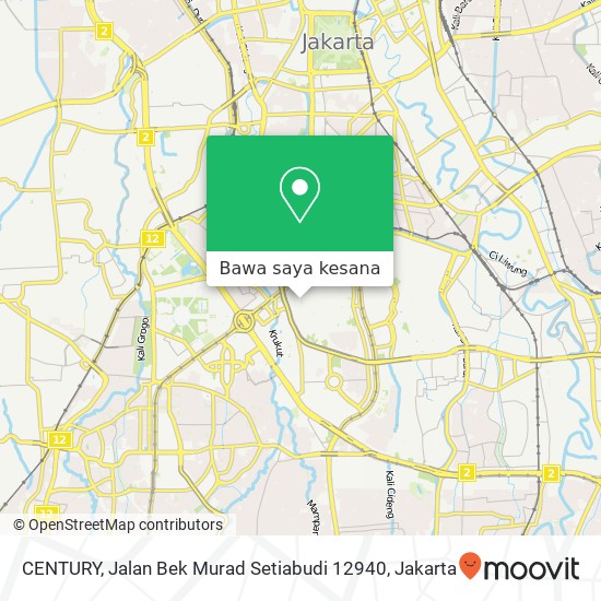Peta CENTURY, Jalan Bek Murad Setiabudi 12940