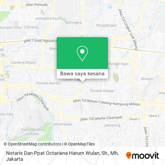 Peta Notaris Dan Ppat Octariena Harum Wulan, Sh., Mh