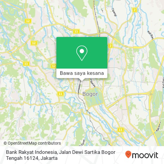Peta Bank Rakyat Indonesia, Jalan Dewi Sartika Bogor Tengah 16124