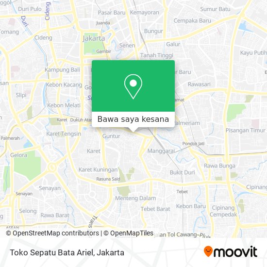 Peta Toko Sepatu Bata Ariel