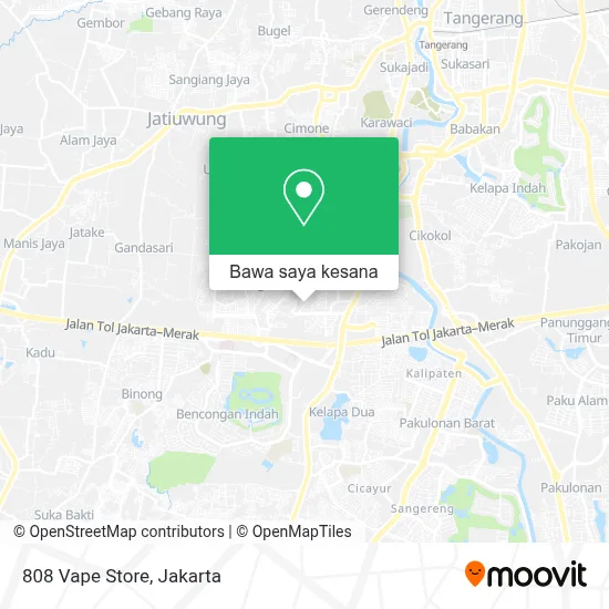 Cara ke 808 Vape Store di Kota Tangerang menggunakan bis atau kereta?