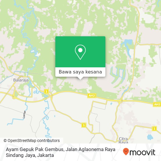 Peta Ayam Gepuk Pak Gembus, Jalan Aglaonema Raya Sindang Jaya