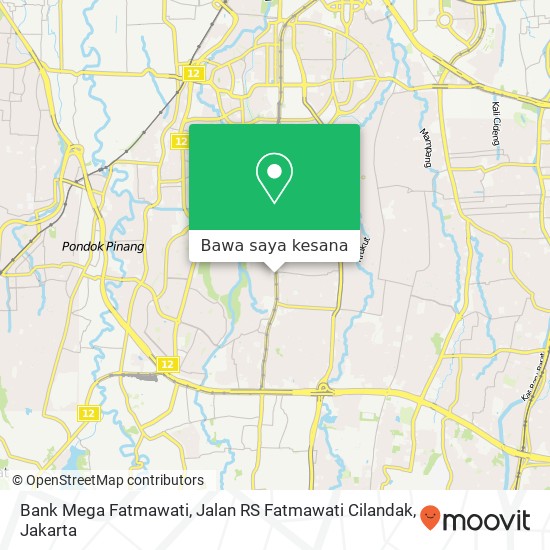 Peta Bank Mega Fatmawati, Jalan RS Fatmawati Cilandak