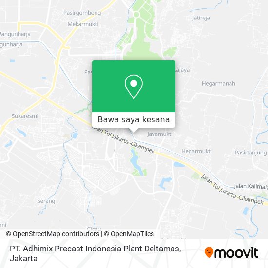 Peta PT. Adhimix Precast Indonesia Plant Deltamas