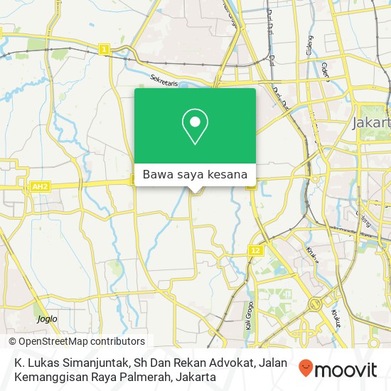 Peta K. Lukas Simanjuntak, Sh Dan Rekan Advokat, Jalan Kemanggisan Raya Palmerah
