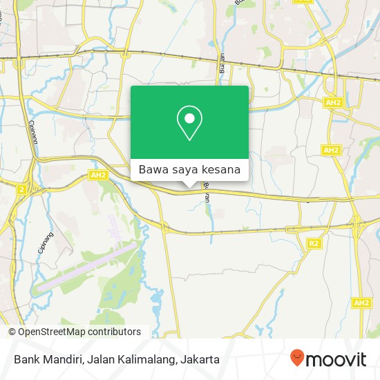 Peta Bank Mandiri, Jalan Kalimalang