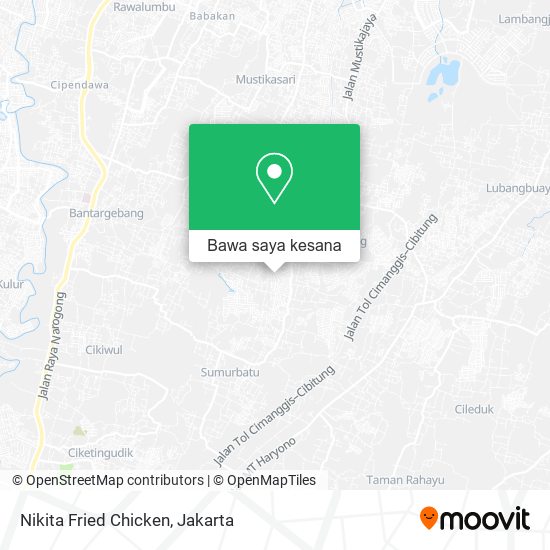 Peta Nikita Fried Chicken, Jalan Bekasi Timur Regensi Raya