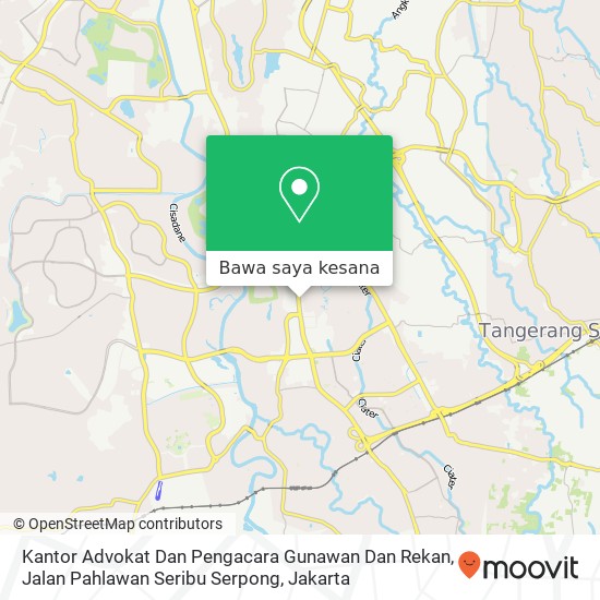Peta Kantor Advokat Dan Pengacara Gunawan Dan Rekan, Jalan Pahlawan Seribu Serpong