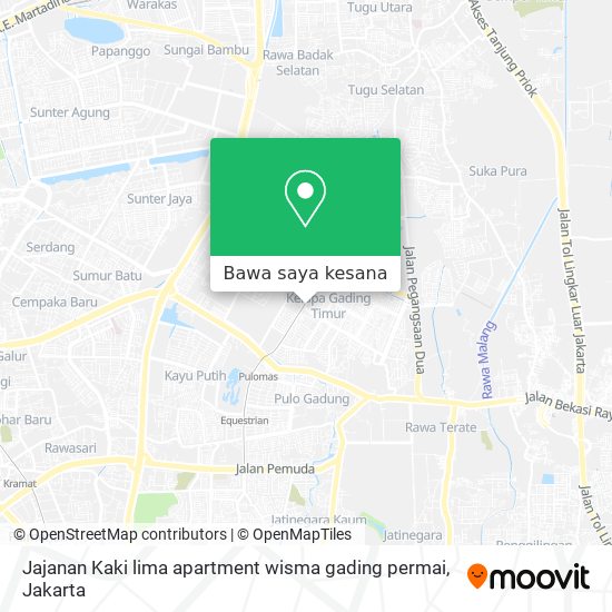 Peta Jajanan Kaki lima apartment wisma gading permai