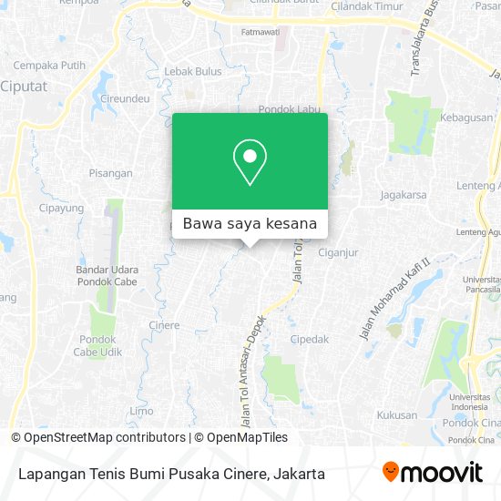 Peta Lapangan Tenis Bumi Pusaka Cinere