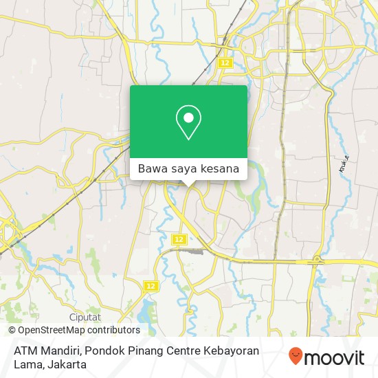 Peta ATM Mandiri, Pondok Pinang Centre Kebayoran Lama