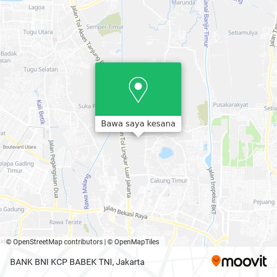 Peta BANK BNI KCP BABEK TNI