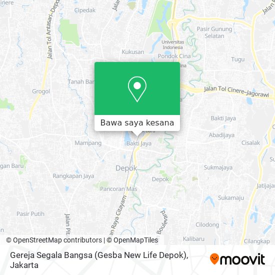 Peta Gereja Segala Bangsa (Gesba New Life Depok)