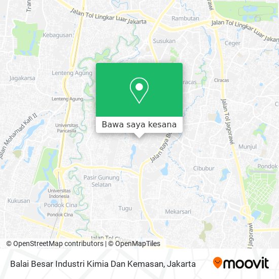 Peta Balai Besar Industri Kimia Dan Kemasan