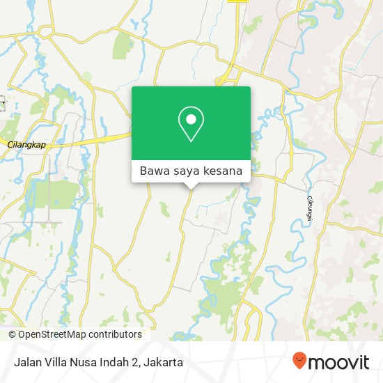 Peta Jalan Villa Nusa Indah 2, Jatiasih