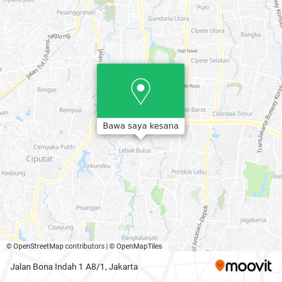 Peta Jalan Bona Indah 1 A8/1