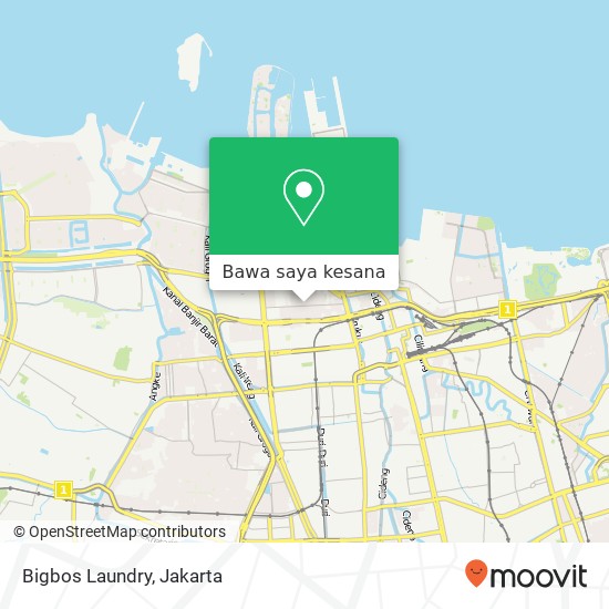 Peta Bigbos Laundry, Jalan Tanah Pasir Penjaringan