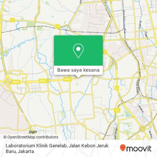 Peta Laboratorium Klinik Genelab, Jalan Kebon Jeruk Baru